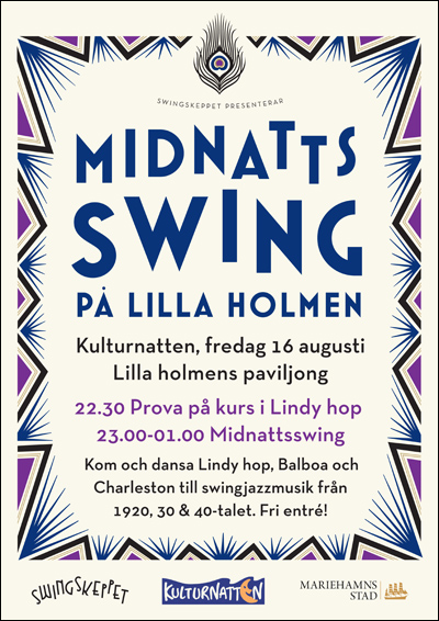 Midnattsswing Swingskeppet Kulturnatten Mariehamn flyer Mildreds kompani swingskola