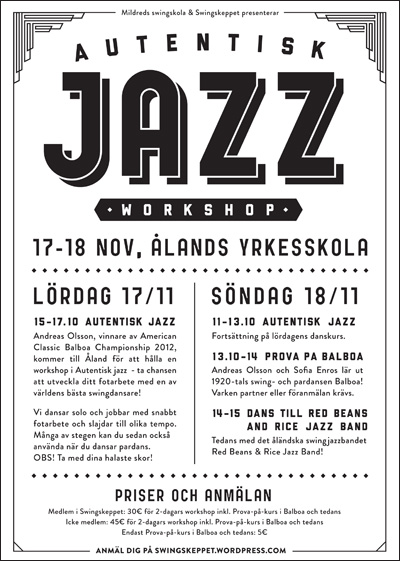 Mildreds swingskola jazzworkshop Andreas Olsson Åland